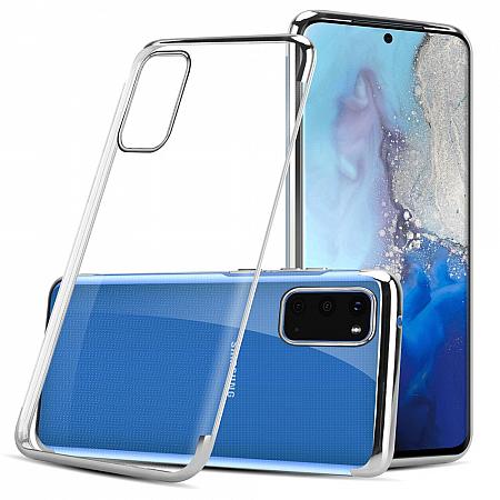 Silicone Coque pour Samsung S20 Plus Couverture de Protection Transparent Argent