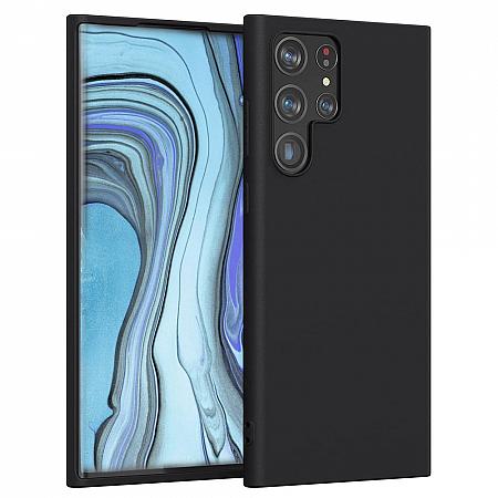 Silicone Coque pour Samsung S24 Ultra Couverture de Protection Noir Mat
